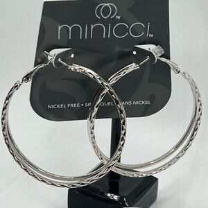 Minicci Silver Double Strand Hoop Earrings $16ea / 3 for $25